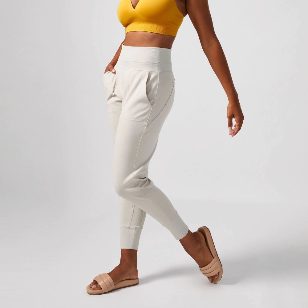 Athleta Cream Track Pants
